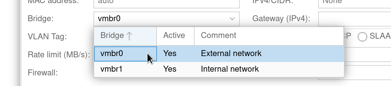 Comments in network selection dialog